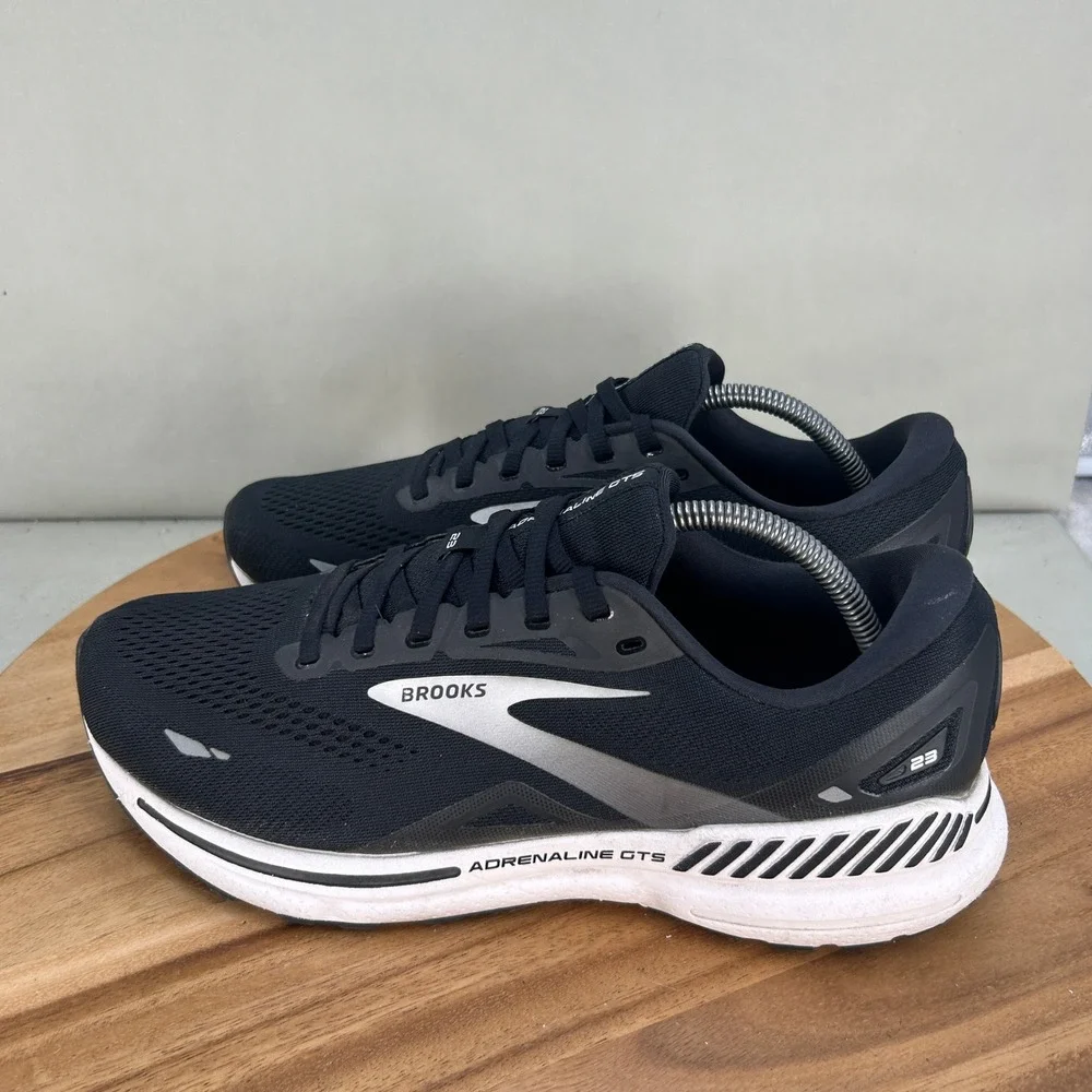 Brooks Adrenaline GTS 23 Mens Running Shoes Black Silver 10.5 Wide 2E Cushioned